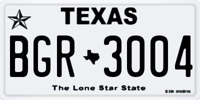 TX license plate BGR3004