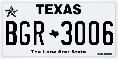 TX license plate BGR3006