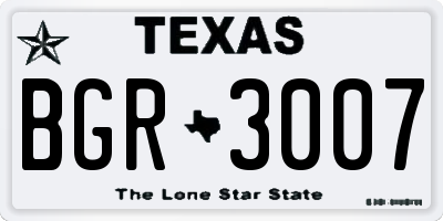 TX license plate BGR3007