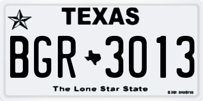 TX license plate BGR3013