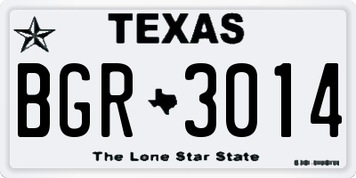TX license plate BGR3014