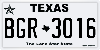 TX license plate BGR3016