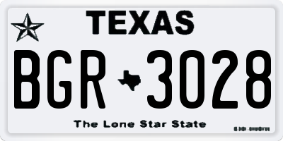 TX license plate BGR3028
