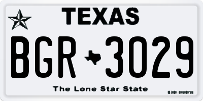 TX license plate BGR3029