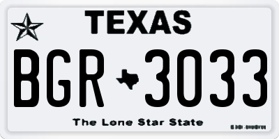 TX license plate BGR3033