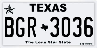 TX license plate BGR3036