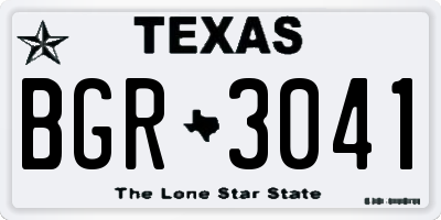 TX license plate BGR3041