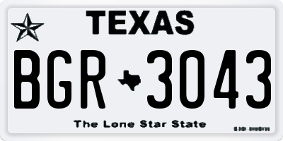 TX license plate BGR3043