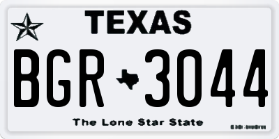 TX license plate BGR3044