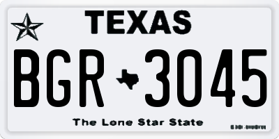 TX license plate BGR3045
