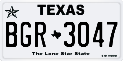 TX license plate BGR3047
