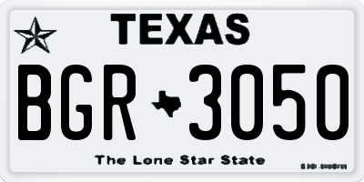 TX license plate BGR3050