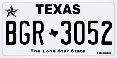 TX license plate BGR3052
