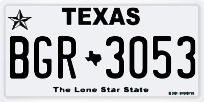 TX license plate BGR3053