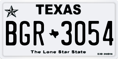 TX license plate BGR3054