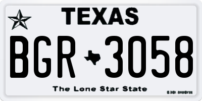 TX license plate BGR3058