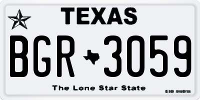 TX license plate BGR3059