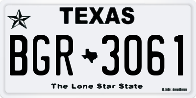 TX license plate BGR3061