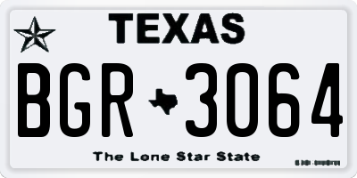 TX license plate BGR3064