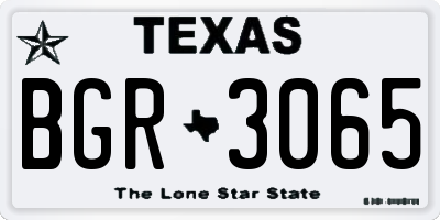 TX license plate BGR3065