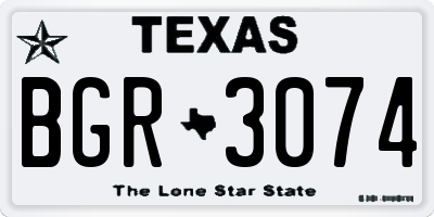 TX license plate BGR3074