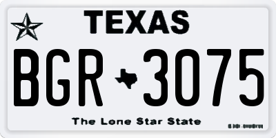 TX license plate BGR3075