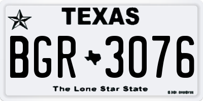 TX license plate BGR3076