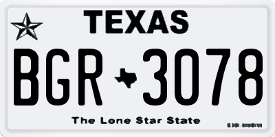 TX license plate BGR3078