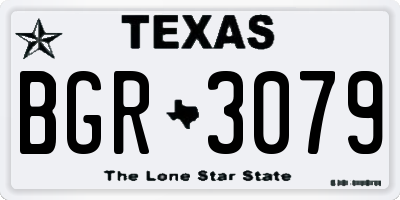 TX license plate BGR3079