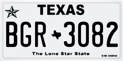 TX license plate BGR3082