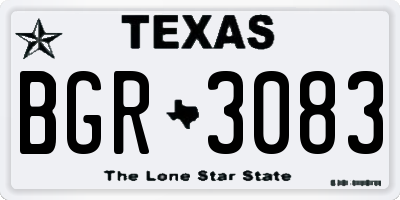 TX license plate BGR3083