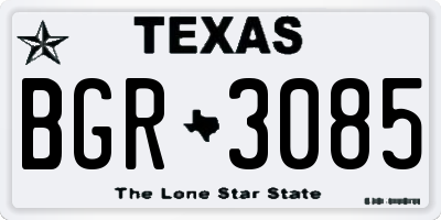 TX license plate BGR3085