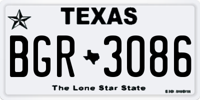 TX license plate BGR3086
