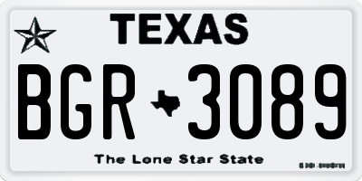 TX license plate BGR3089