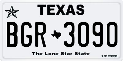 TX license plate BGR3090