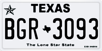 TX license plate BGR3093