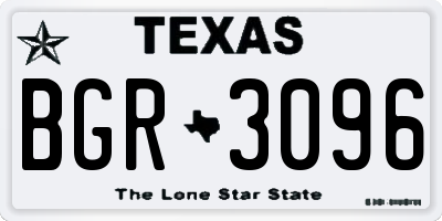TX license plate BGR3096