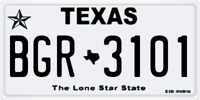 TX license plate BGR3101
