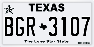 TX license plate BGR3107