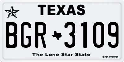 TX license plate BGR3109