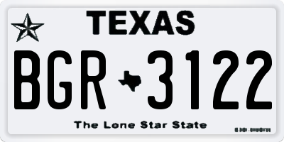TX license plate BGR3122