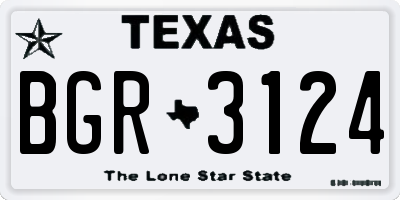 TX license plate BGR3124