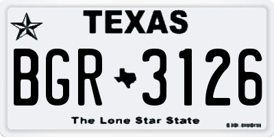 TX license plate BGR3126