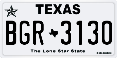 TX license plate BGR3130