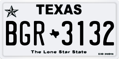 TX license plate BGR3132