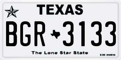 TX license plate BGR3133