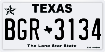 TX license plate BGR3134