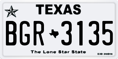 TX license plate BGR3135