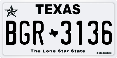 TX license plate BGR3136