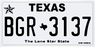 TX license plate BGR3137
